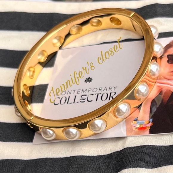 NWT 💜 Lele Sadoughi Pearl Studded Bangle Bracelet